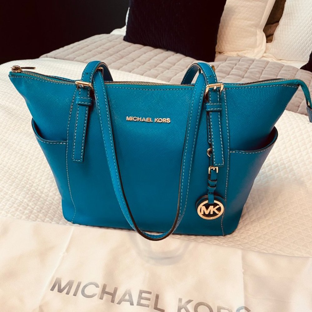 Michael Kors Turquoise Saffiano Leather Tote